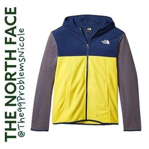 The North Face Boys' Glacier Full Zip Hoodie in Yellow & Blue